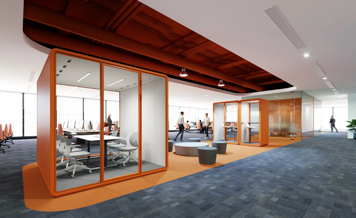 Cabina de oficina naranja de todos los tama&ntilde;os de mwworkstation