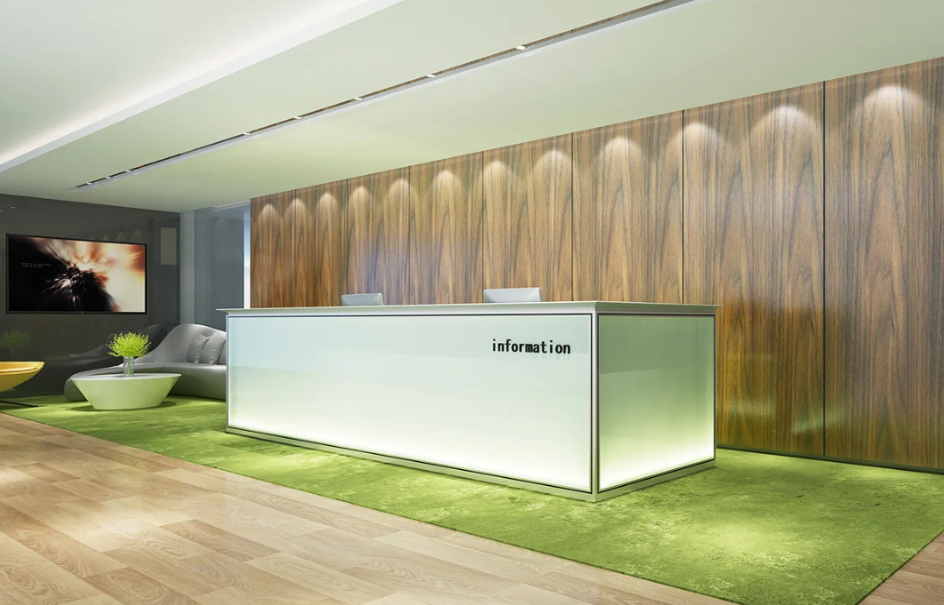 Mostrador de recepción de cristal M&W HK85