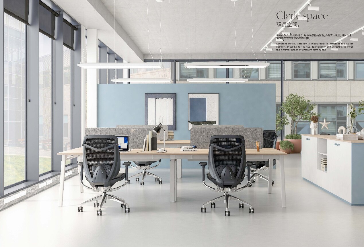 escritorios de oficina y sillas ergonómicas