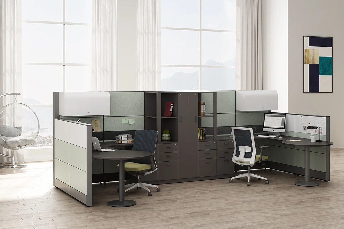 dise&ntilde;o moderno de estaciones de trabajo de oficina