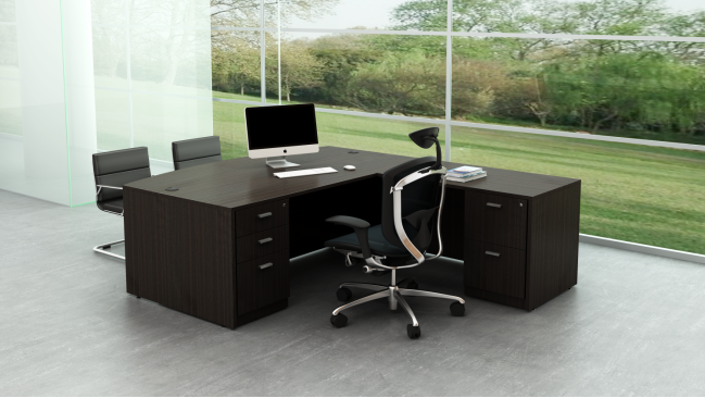 escritorios ergonómicos en forma de L