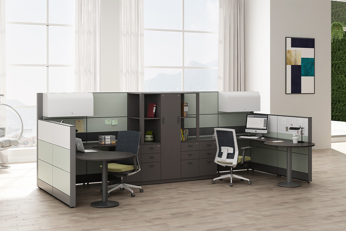 dise&ntilde;o de cub&iacute;culo modular en forma de L